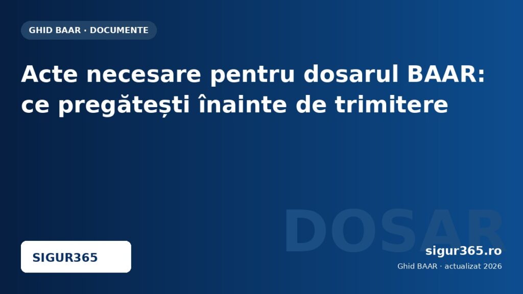 Acte necesare pentru dosarul BAAR: ce pregătești înainte de trimitere
