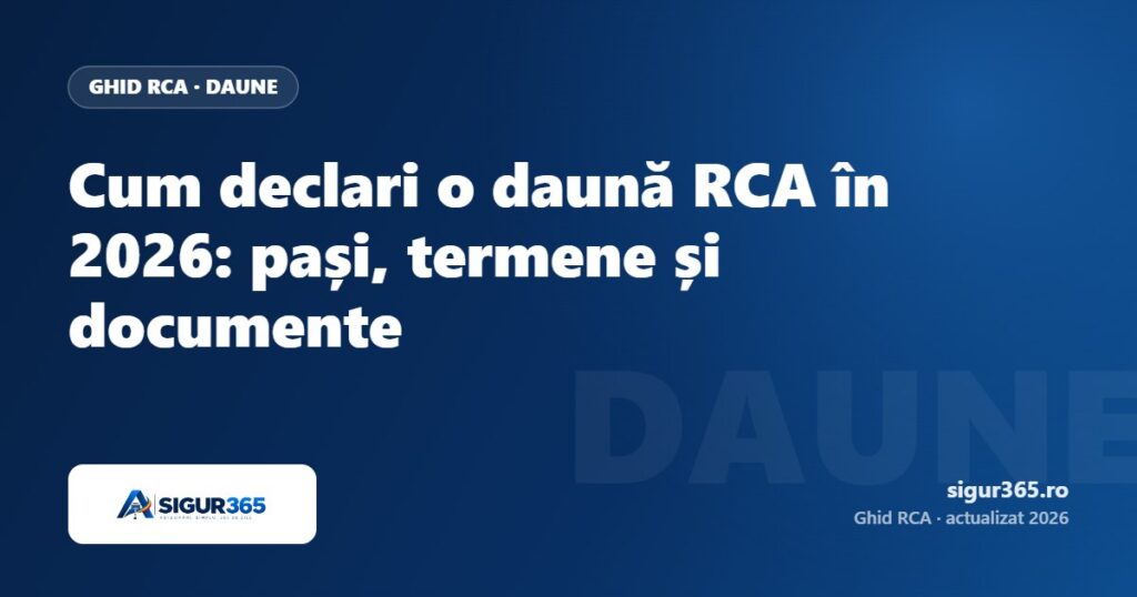 Cum declari o daună RCA în 2026: pași, termene și documente