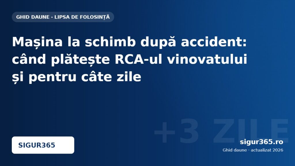Mașina la schimb după accident: când plătește RCA-ul vinovatului și pentru câte zile