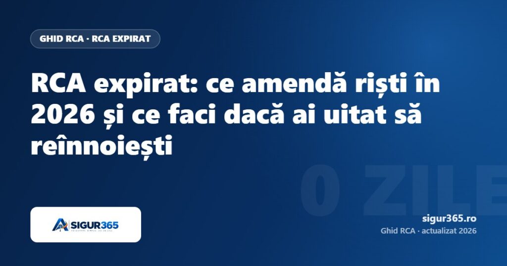 RCA expirat: ce amendă riști în 2026 și ce faci dacă ai uitat să reînnoiești