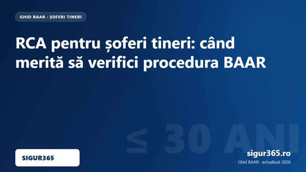 RCA pentru șoferi tineri: când merită să verifici procedura BAAR